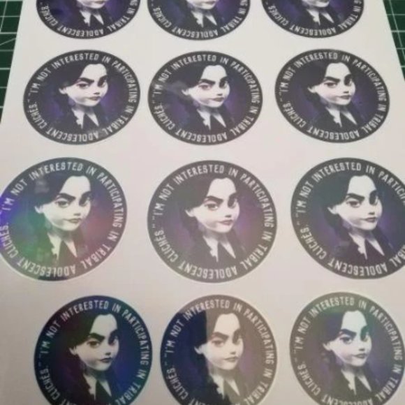 2for10$ bundle) 1X wednesday adams quote , mercredi adams citation,  stickers - Picture 3 of 3